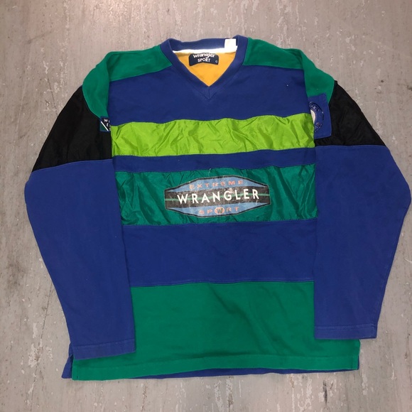 Wrangler mesh long sleeve crew neck sweater
